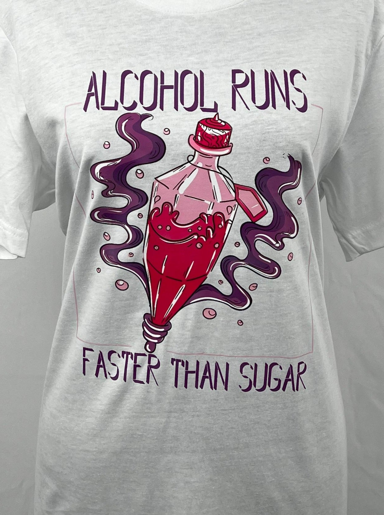 Alcohol Runs Faster Than Sugar - Humorous T-shirt – Adra Apparel