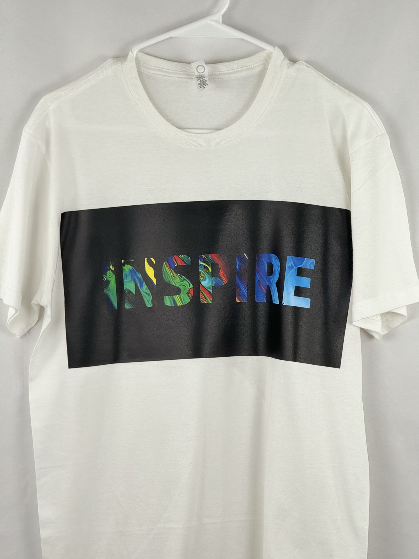 "INSPIRE" Multi-Colored Lettering Tee - Make a Statement with AdRa Apparel