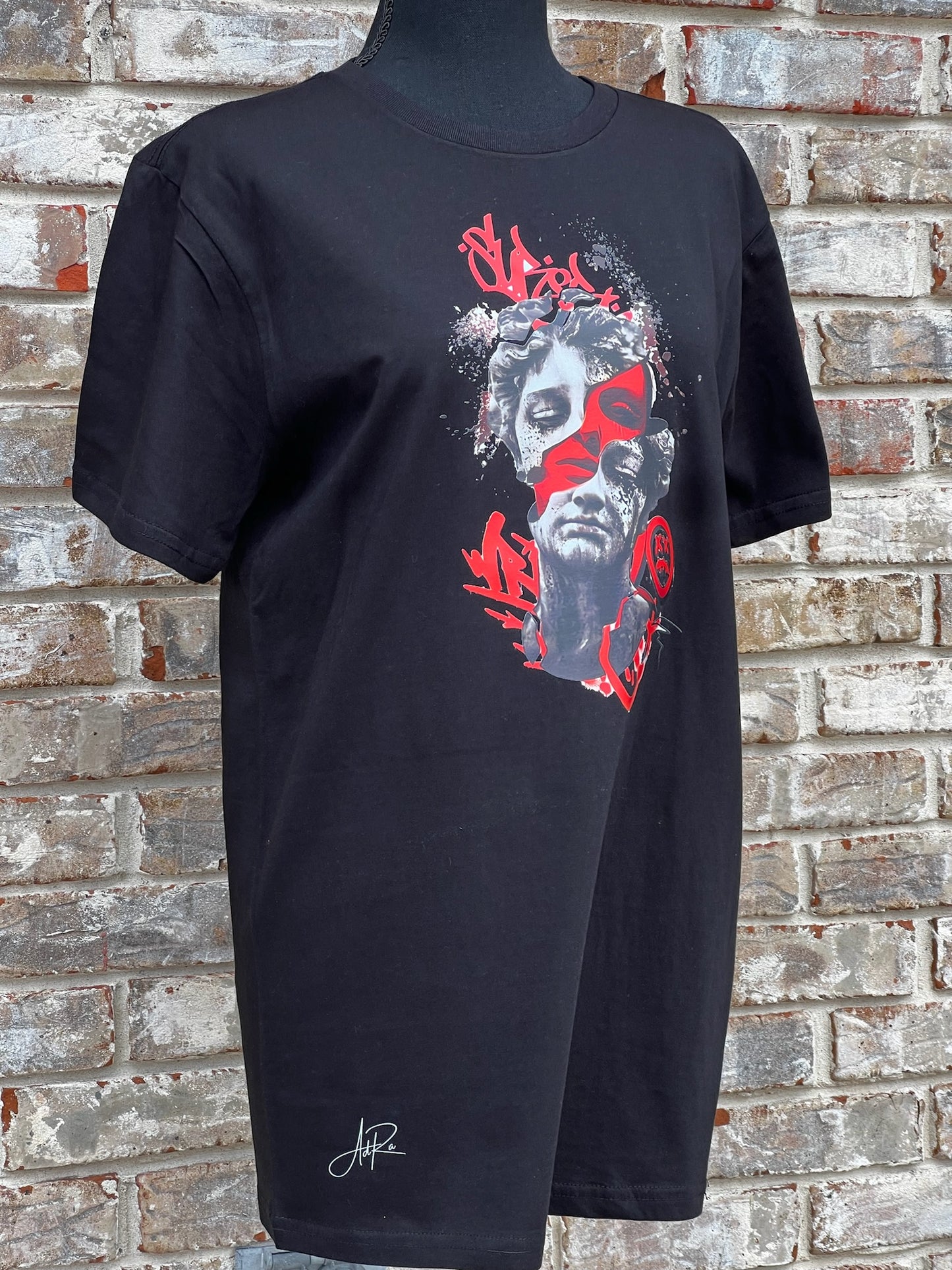 Vivid Contrast Graphic T-Shirt with Red Accents | AdRa Apparel