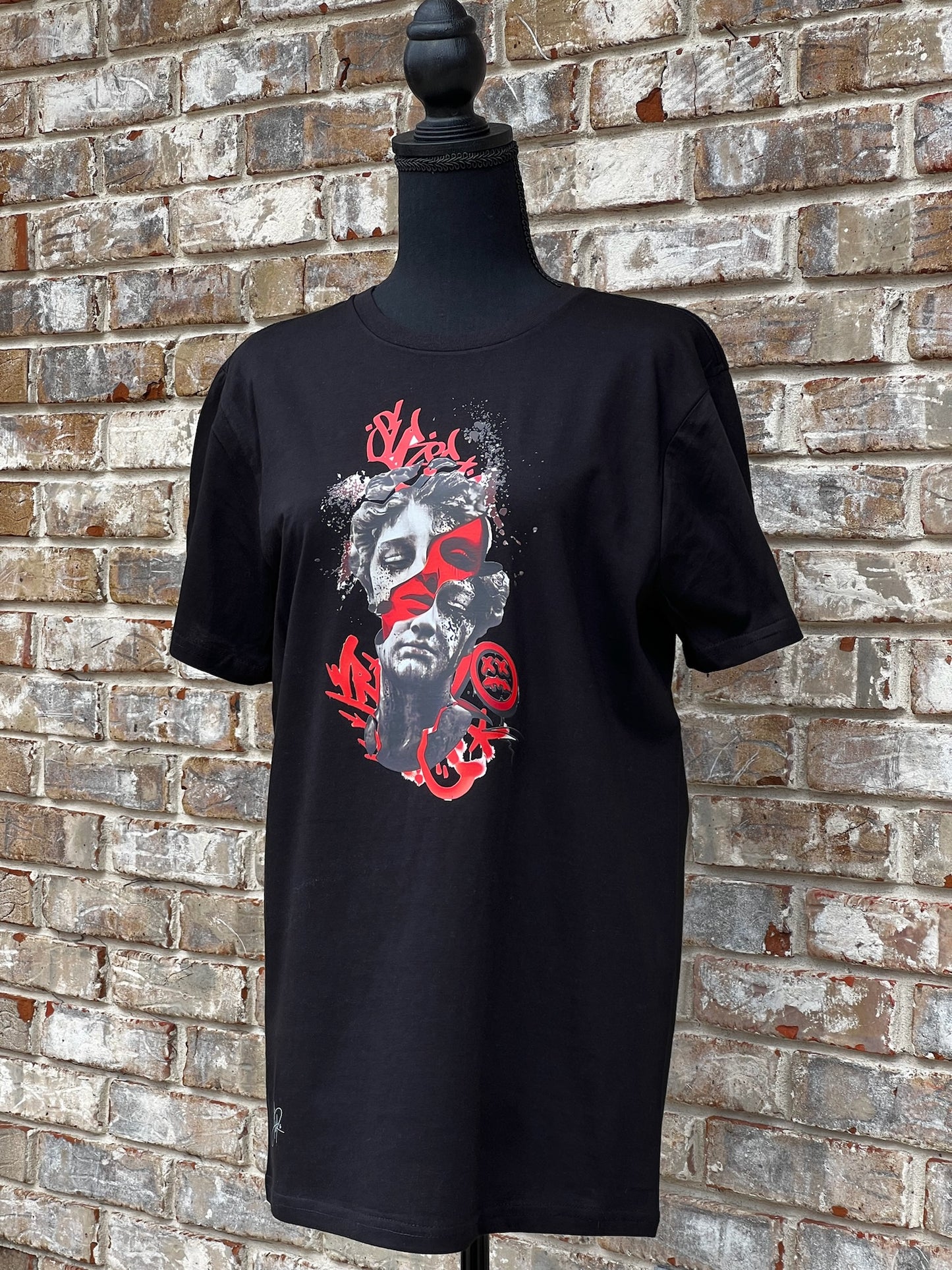 Vivid Contrast Graphic T-Shirt with Red Accents | AdRa Apparel