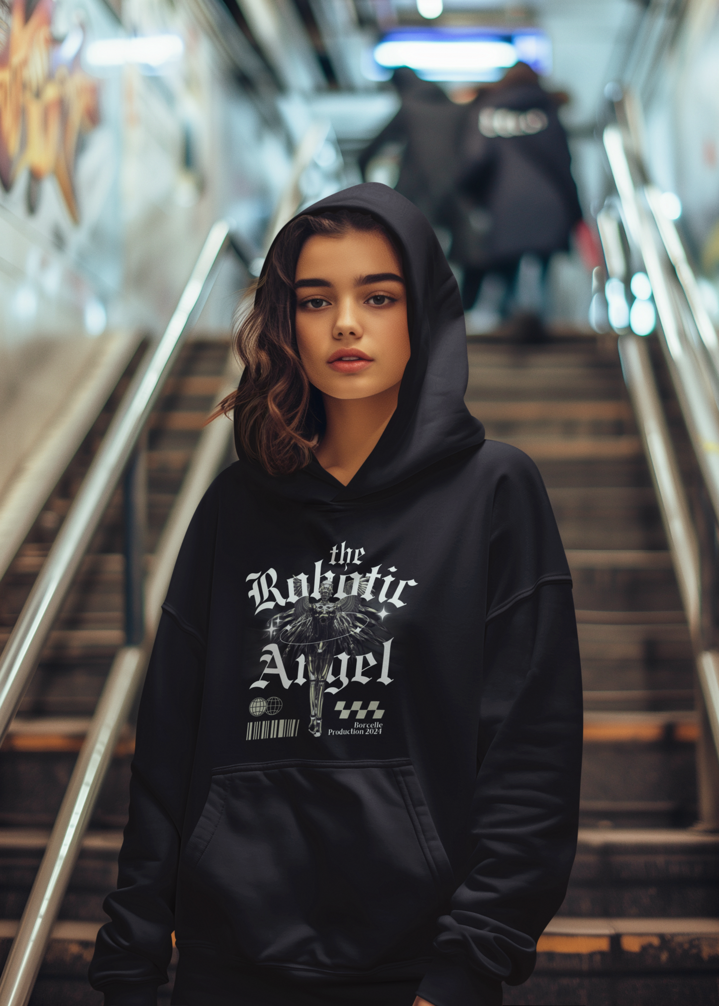 The Robotic Angel Hoodie - Futuristic Streetwear