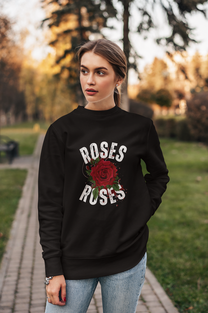 Bold Roses Sweatshirt - Stylish Floral Design