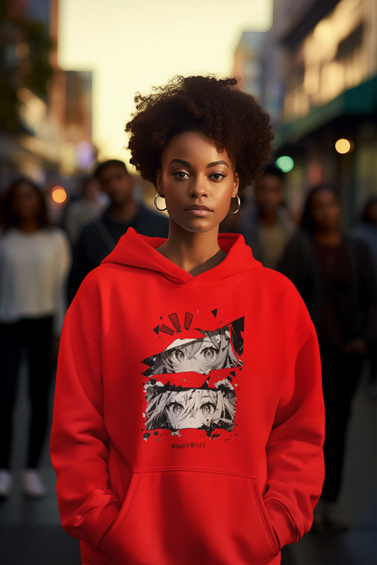 Anime-Inspired Graphic Hoodie - Minimalist Manga Style