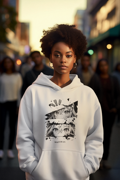 Anime-Inspired Graphic Hoodie - Minimalist Manga Style