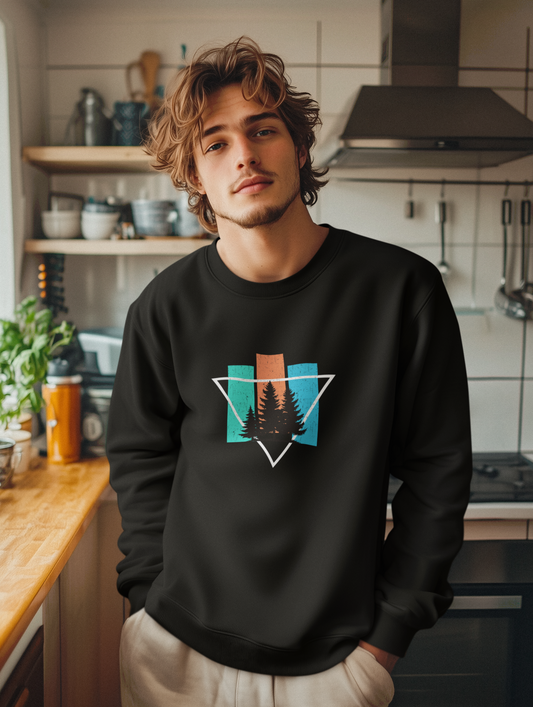 Retro Forest Vibes Crewneck Sweatshirt