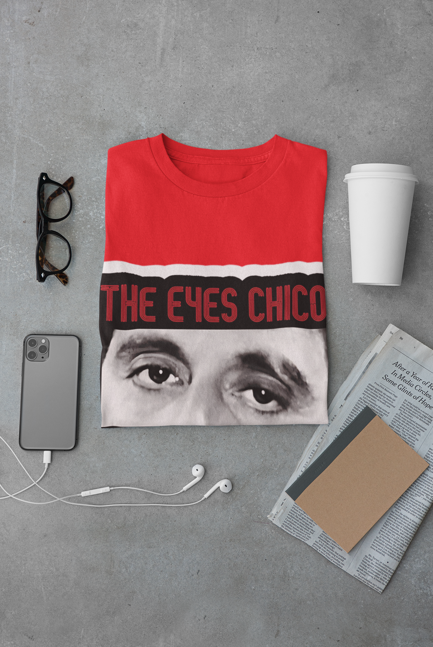 Bold Eye Statement T-Shirt - "The Eyes Chico, They Never Lie"