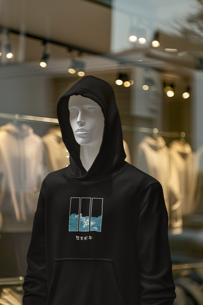 Minimalist Japanese Wave Hoodie - Stylish & Comfortable