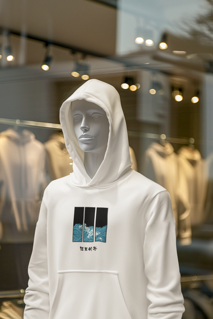 Minimalist Japanese Wave Hoodie - Stylish & Comfortable