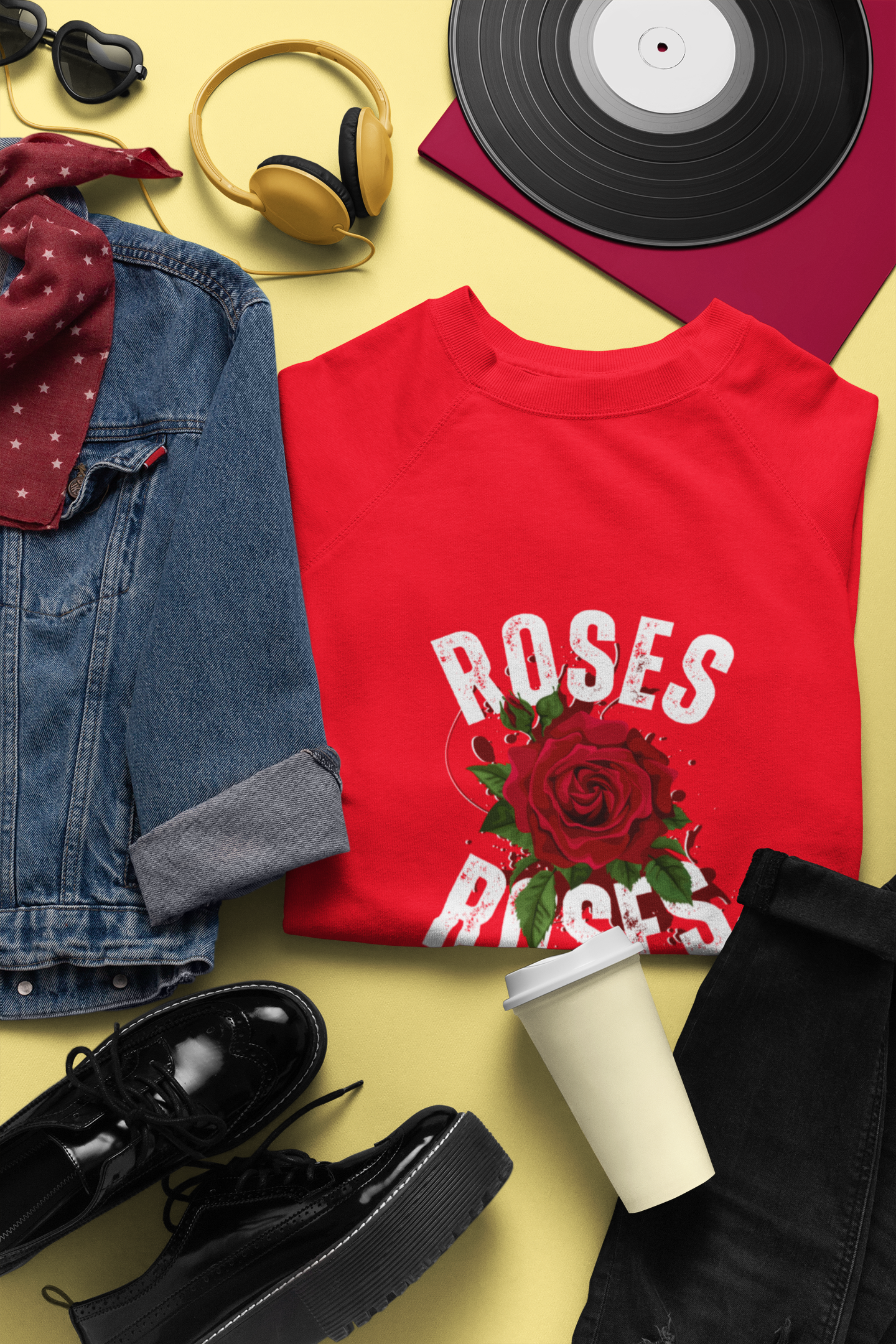 Bold Roses Sweatshirt - Stylish Floral Design