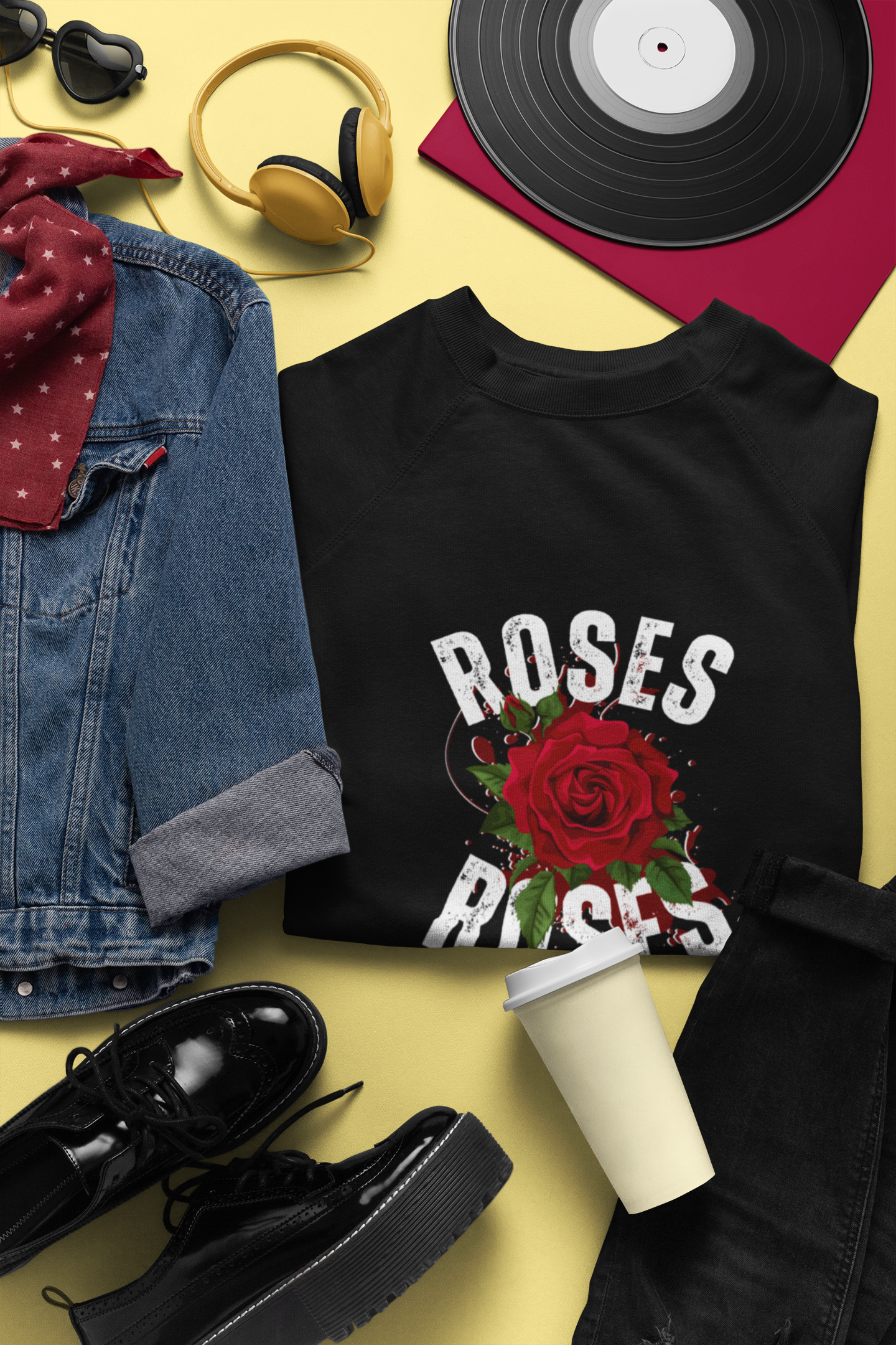 Bold Roses Sweatshirt - Stylish Floral Design