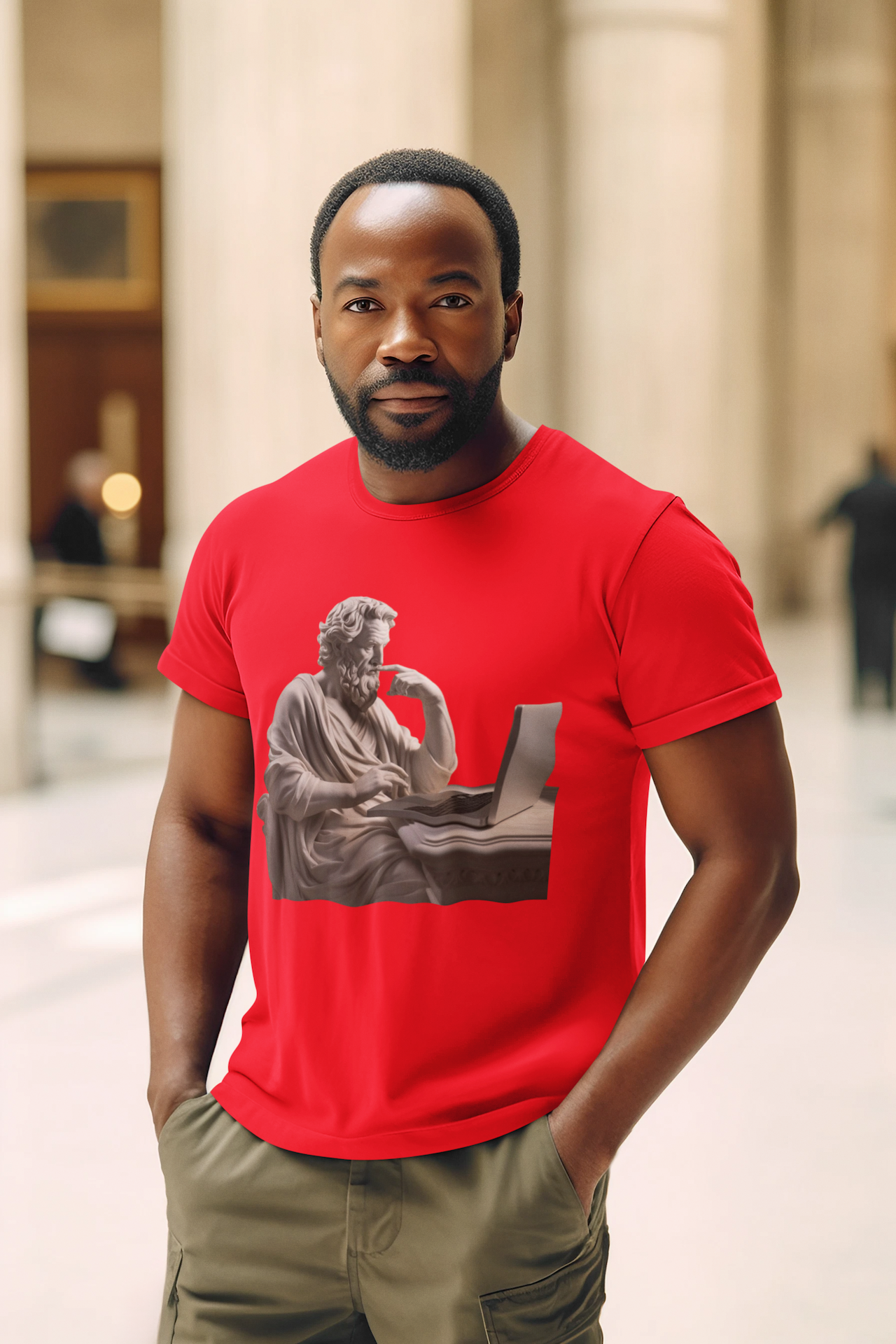 Timeless Statue Laptop Design T-Shirt