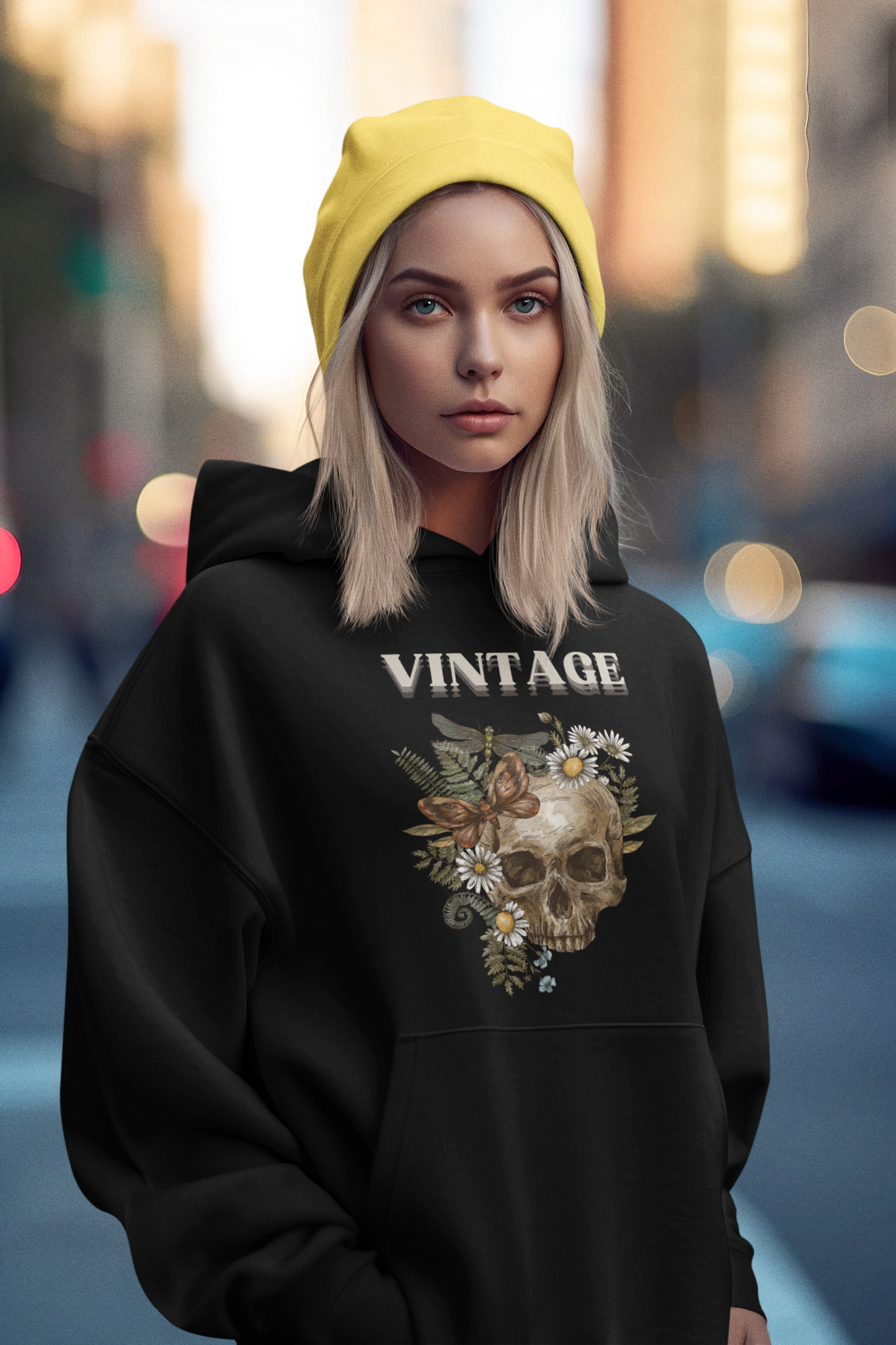 Vintage Skull Hoodie – A Unique Blend of Retro and Nature