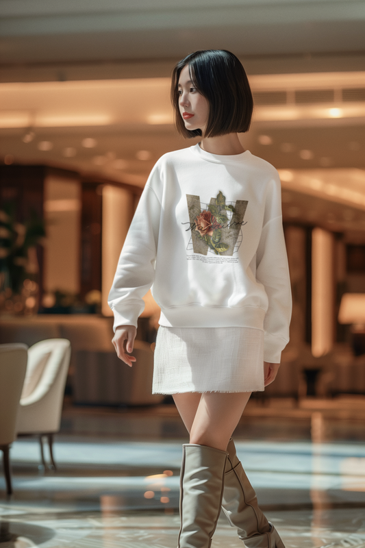 Floral Elegance Sweatshirt - Timeless Botanical Design