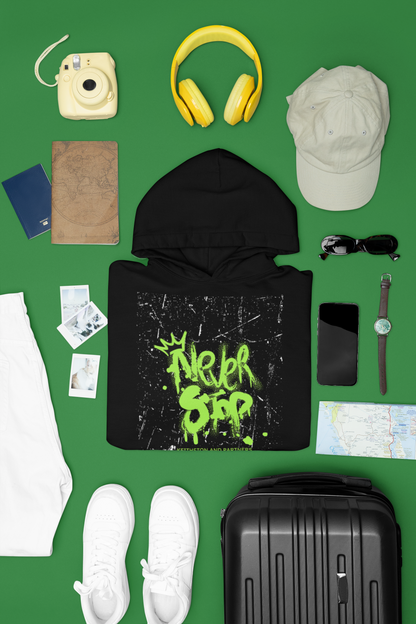 Never Stop Hoodie – Graffiti Inspired Design for Active Go-Getters