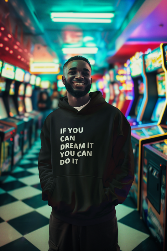 Motivational Arcade Hoodie – 'If You Can Dream It, You Can Do It'