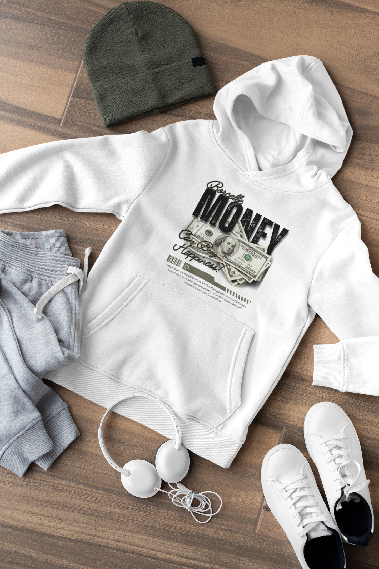 Money Can Buy Happiness Hoodie - Bold Statement Design