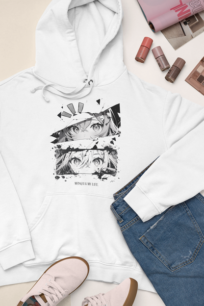 Anime-Inspired Graphic Hoodie - Minimalist Manga Style