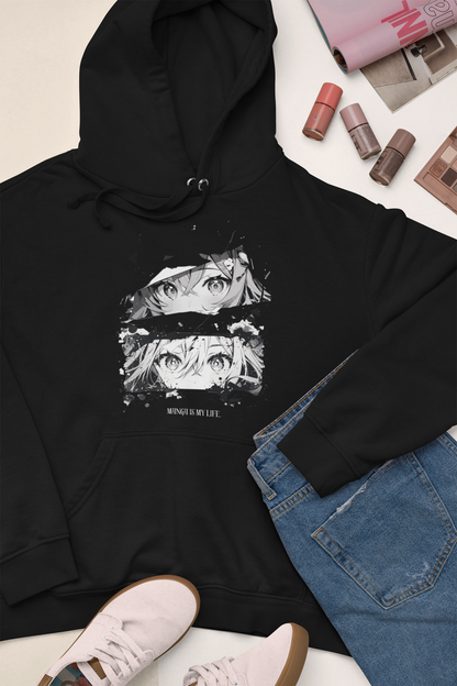 Anime-Inspired Graphic Hoodie - Minimalist Manga Style