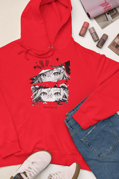 Anime-Inspired Graphic Hoodie - Minimalist Manga Style