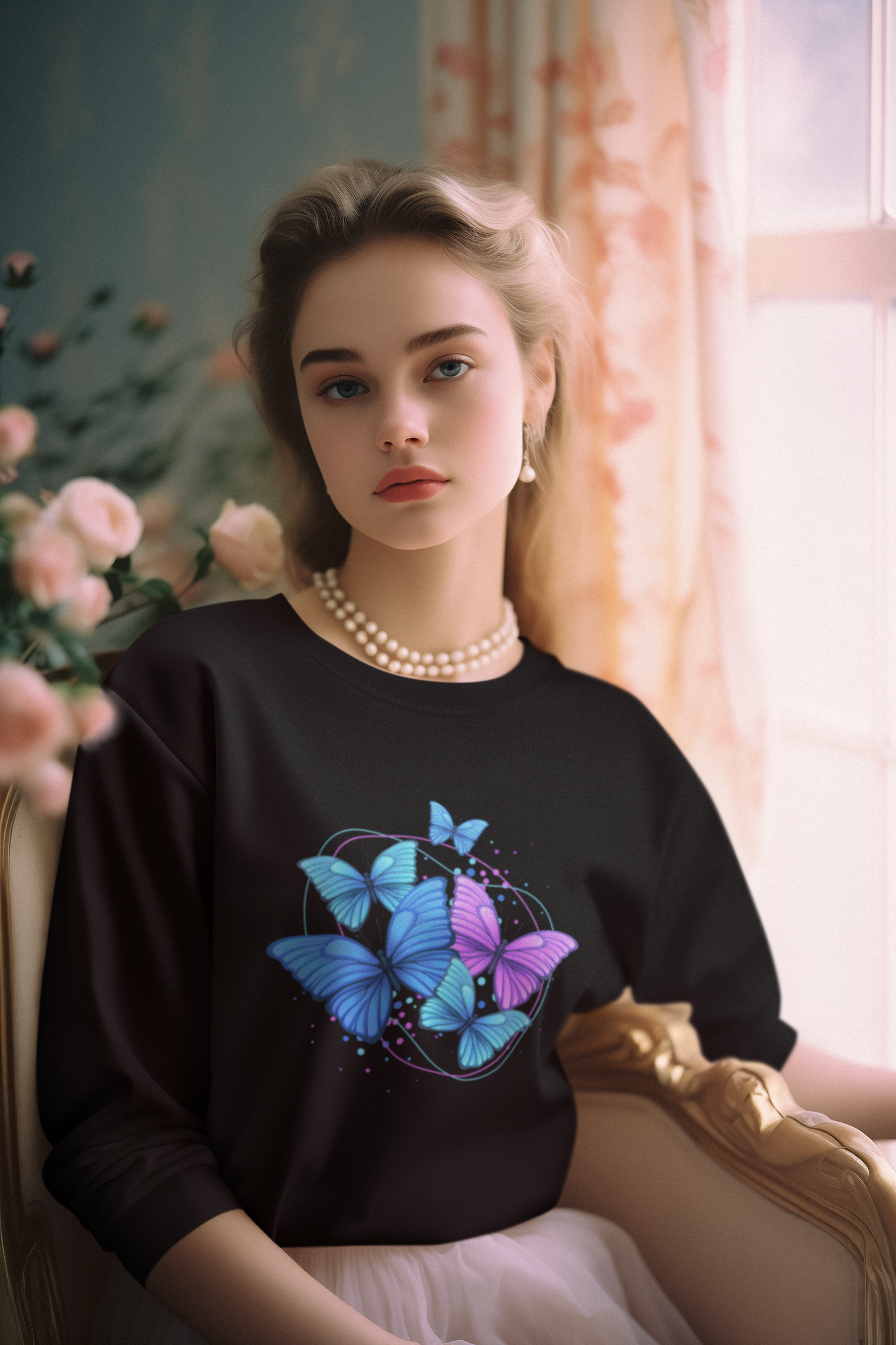 Elegant Butterfly-Inspired Sweatshirt