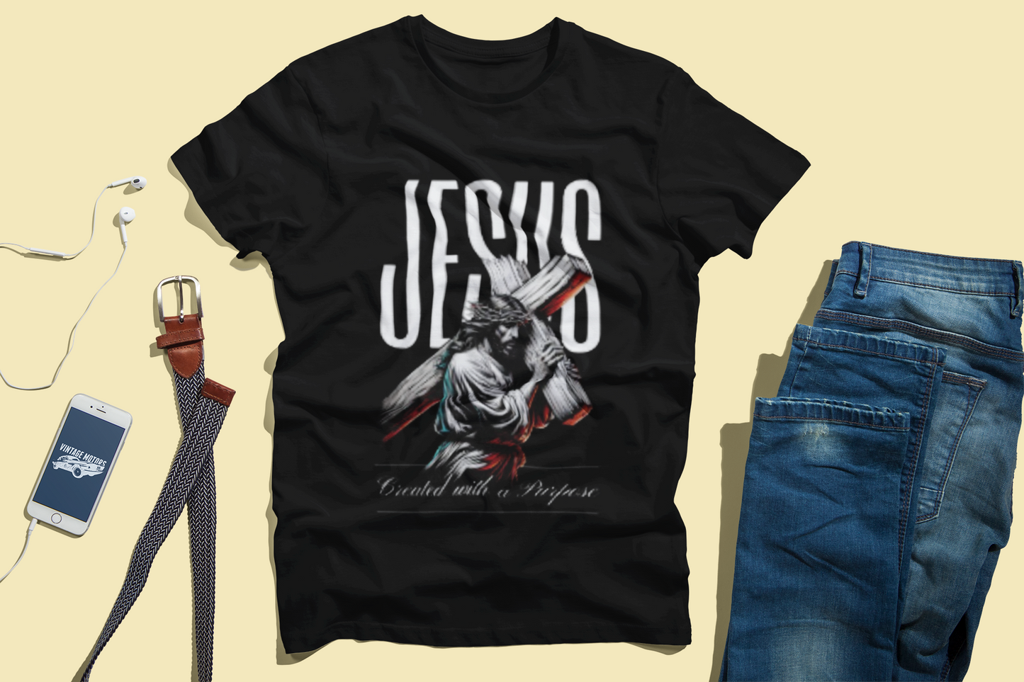 Jesus Carrying the Cross T-Shirt – Purposeful Design